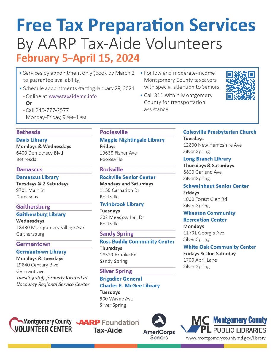 AARP RSVP Tax-Aide Program - Montgomery County Maryland Volunteer Center